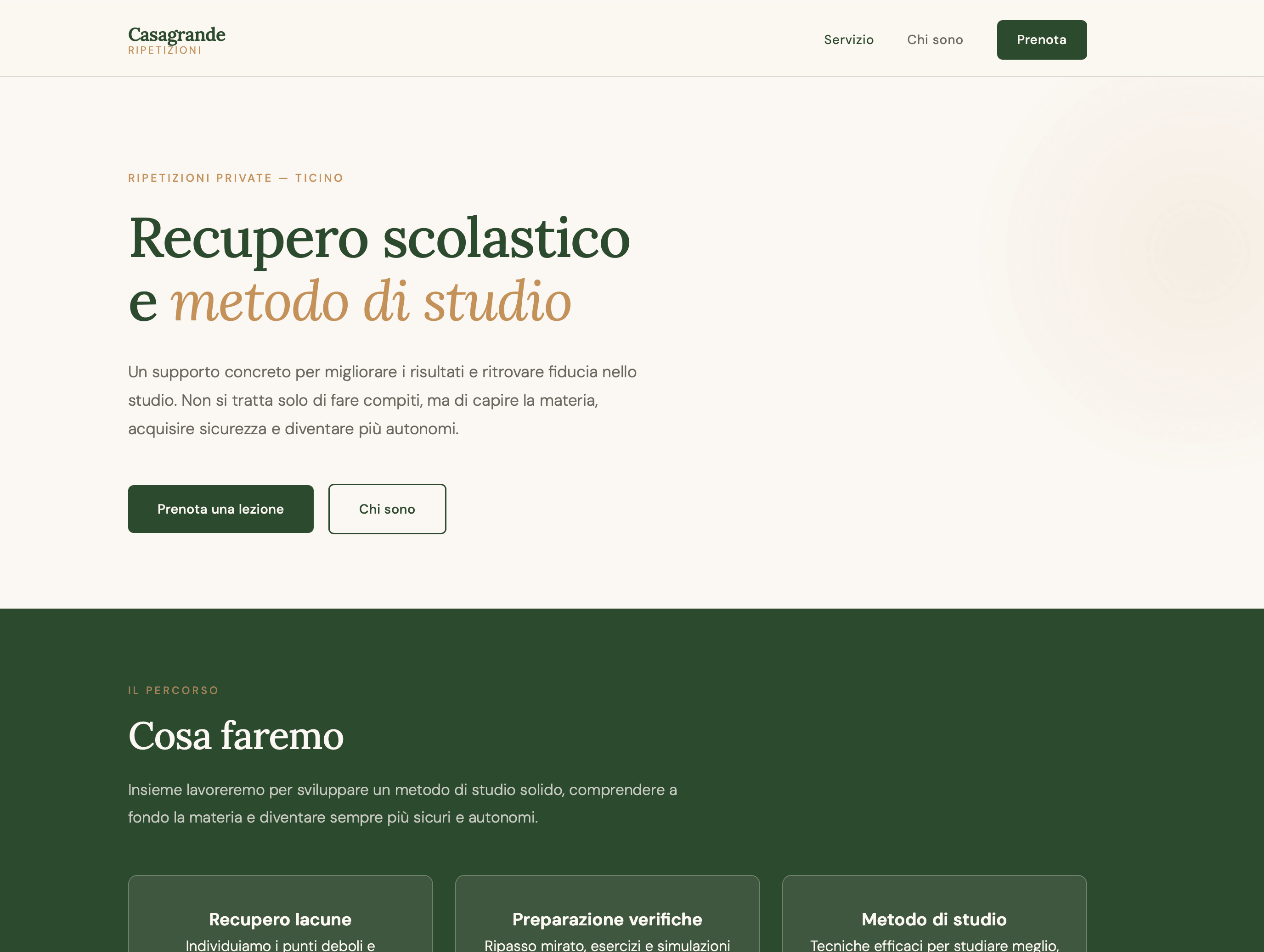 Casagrande Ripetizioni Homepage Desktop