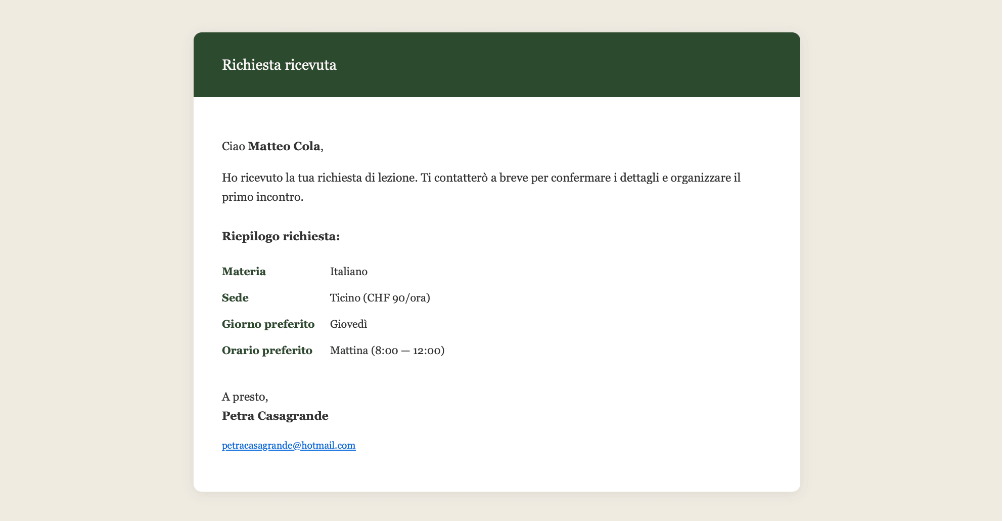 Template Notifica Email