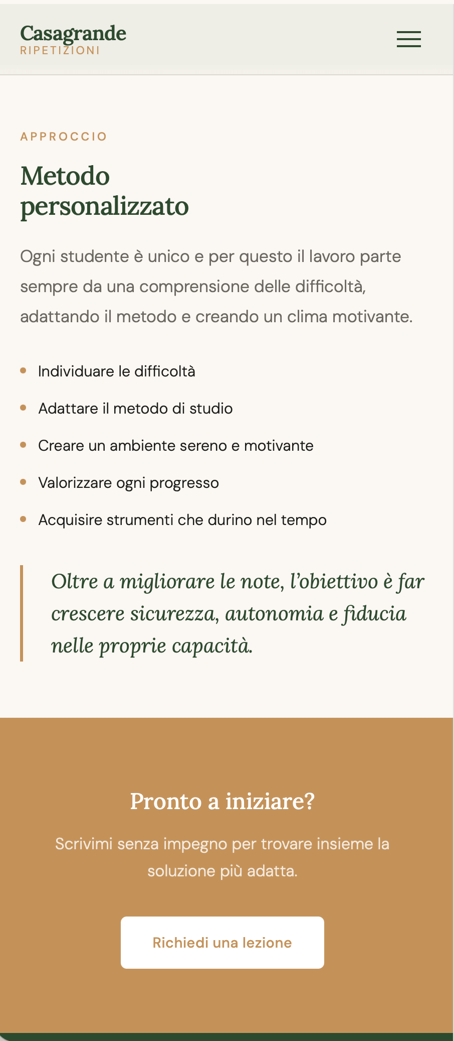 Layout Mobile Parte Inferiore