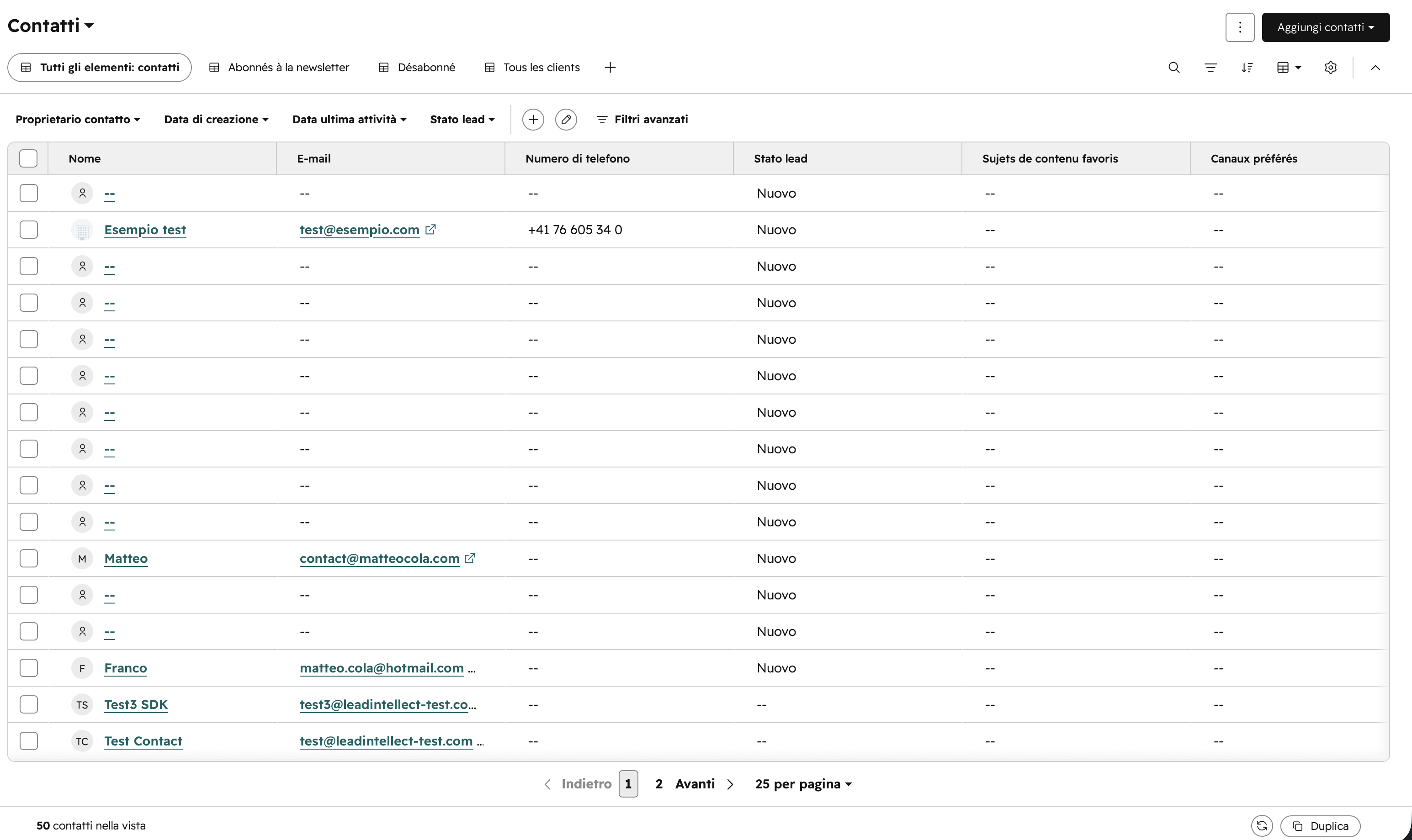 Integrazione HubSpot CRM